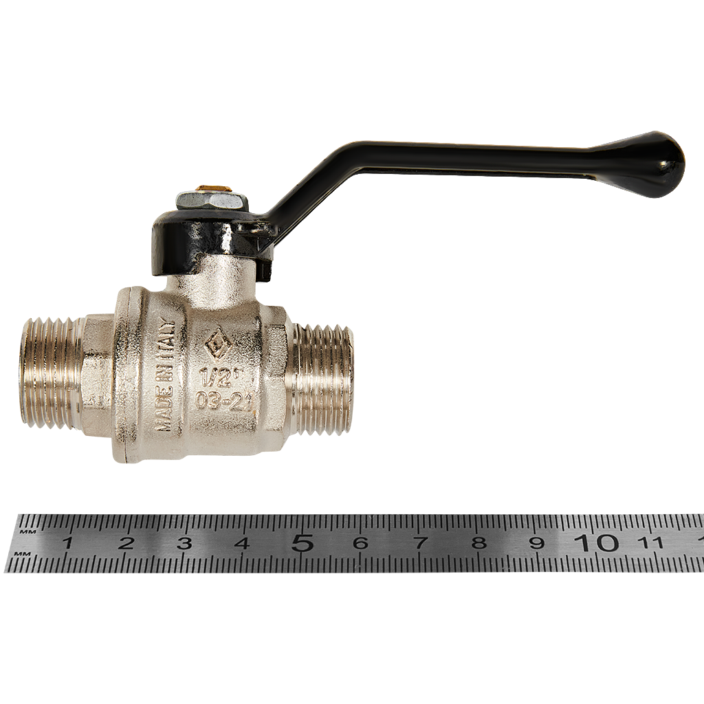 Кран шаровой BUGATTI Oregon (ручка-рычаг алюминий) нар-нар резьба 1/2