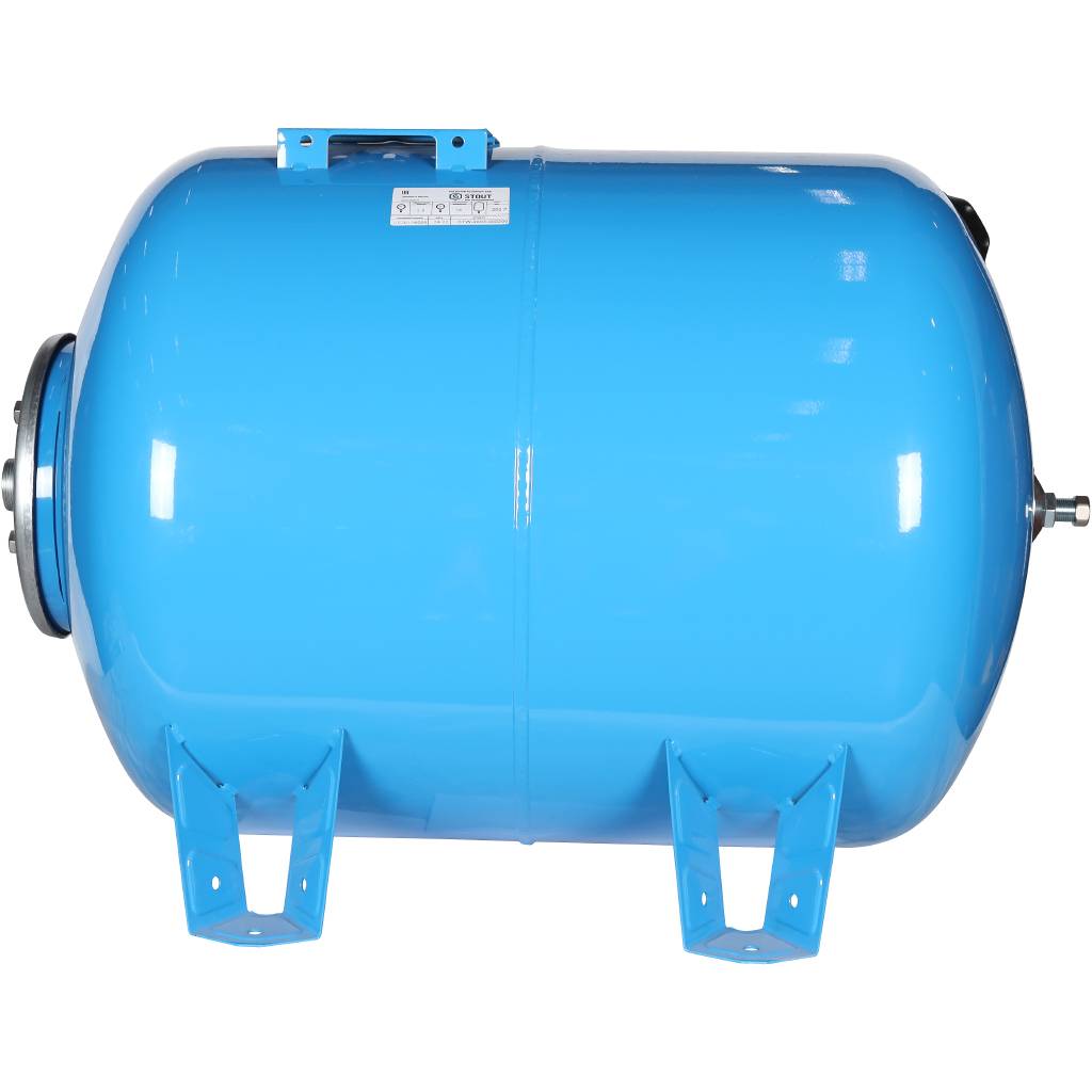 Расширительный бак STOUT STW-0003 гидроаккумулятор 200 л. горизонтальный (цвет синий), STW-0003-000200