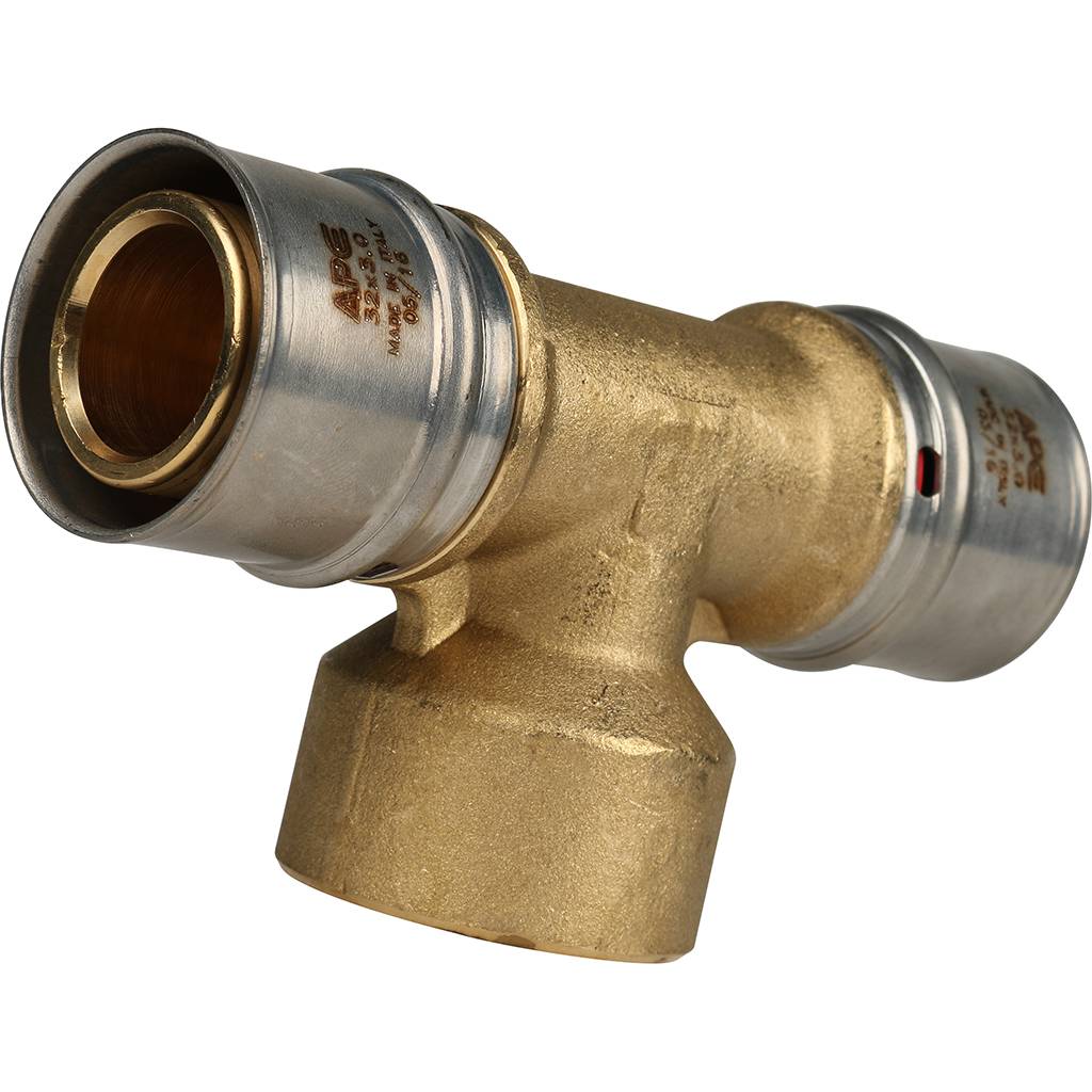 Тройник-переходник STOUT с внутренней резьбой 32х1 х32 для металлопластиковых труб прессовой, SFP-0007-000132