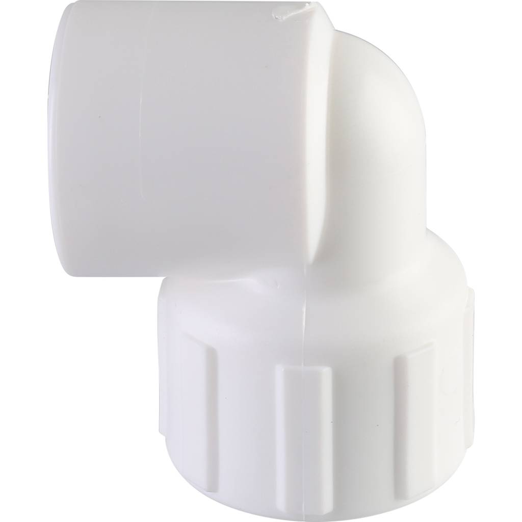 Угольник Политэк 20x1/2 с внутренней резьбой для полипропиленовых труб под сварку (цвет белый)
