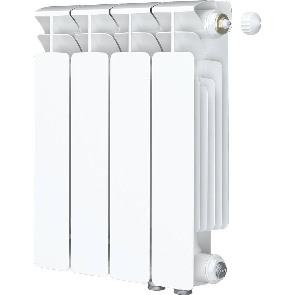 Радиатор биметаллический RIFAR BASE VENTIL 350 BVR 4 секции нижнее правое подключение (белый RAL 9016), 1RB35.VR-4