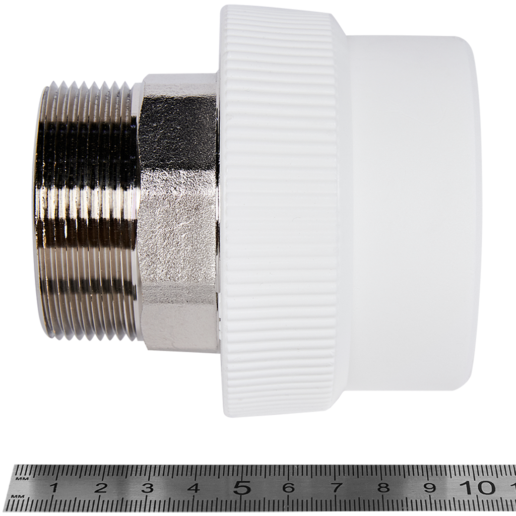 Муфта комбинированная Pro Aqua d= 63-2 PP-R под ключ НР Белая