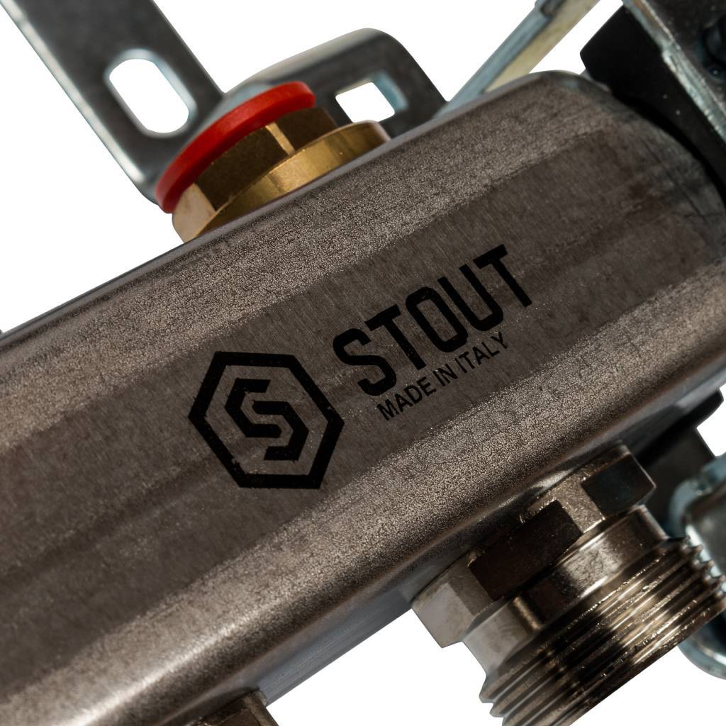 Коллектор из нержавеющей стали без расходомеров STOUT 9 выходов, SMS 0922 000009
