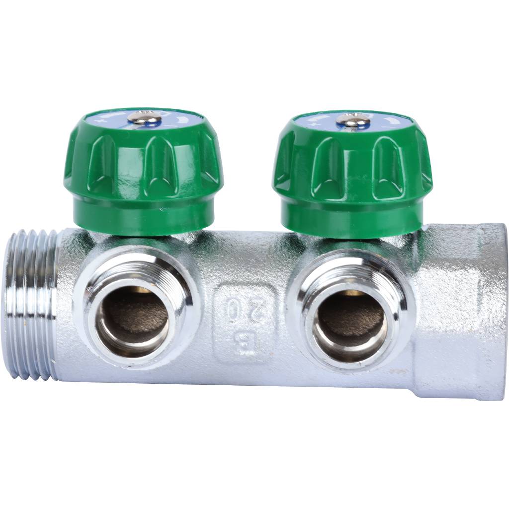 Коллектор регулирующий STOUT 1, 2 отвода 1/2  плоское уплотнение