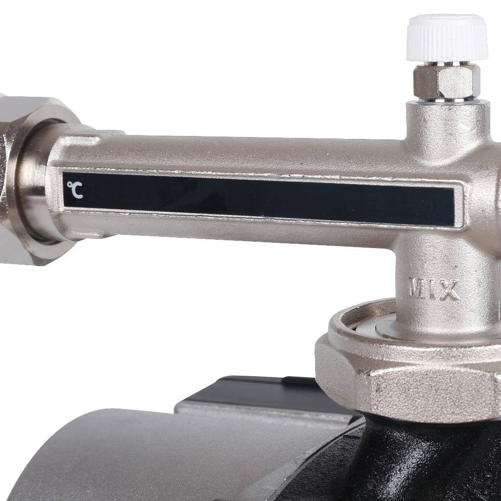 Насосно-смесительный узел STOUT SDG-0120 с термостатическим клапаном 20-43°C жидкокристаллическим термометром, с насосом UPSO 25-65, 130 mm, SDG-0120-005001