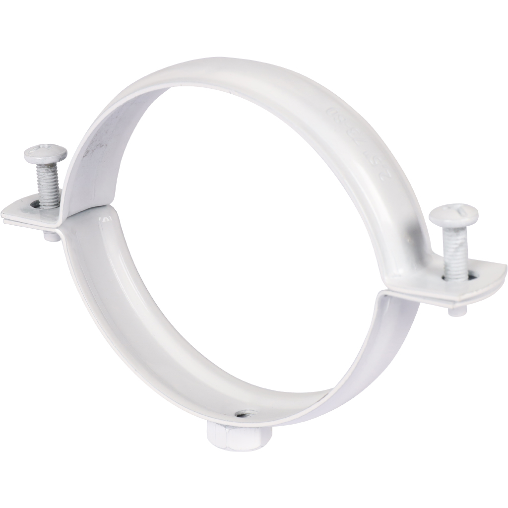 Крепление к стене металлическое белое ROMMER D80 (хомут), RCA-0080-020111