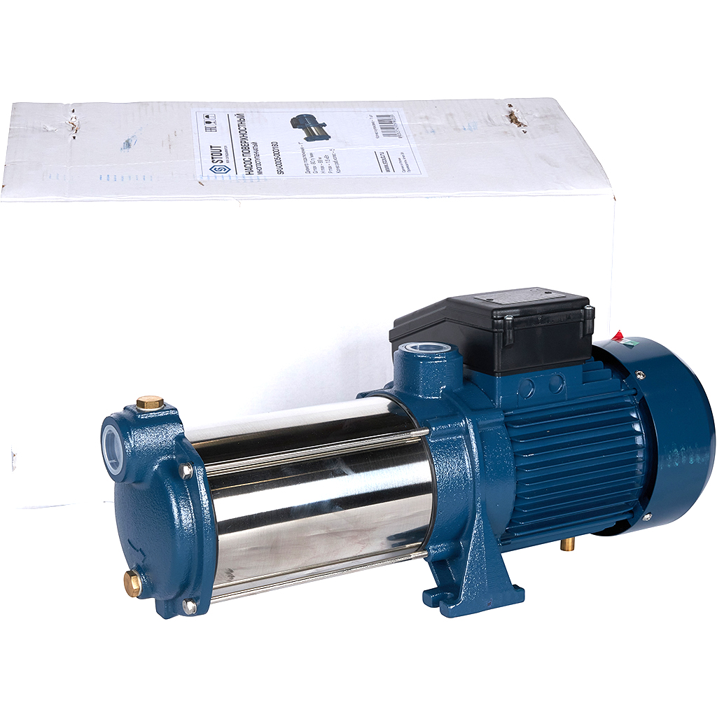 Насос поверхностный STOUT многоступенчатый, раб.колеса-норил, Q-90л/мин, H-69м