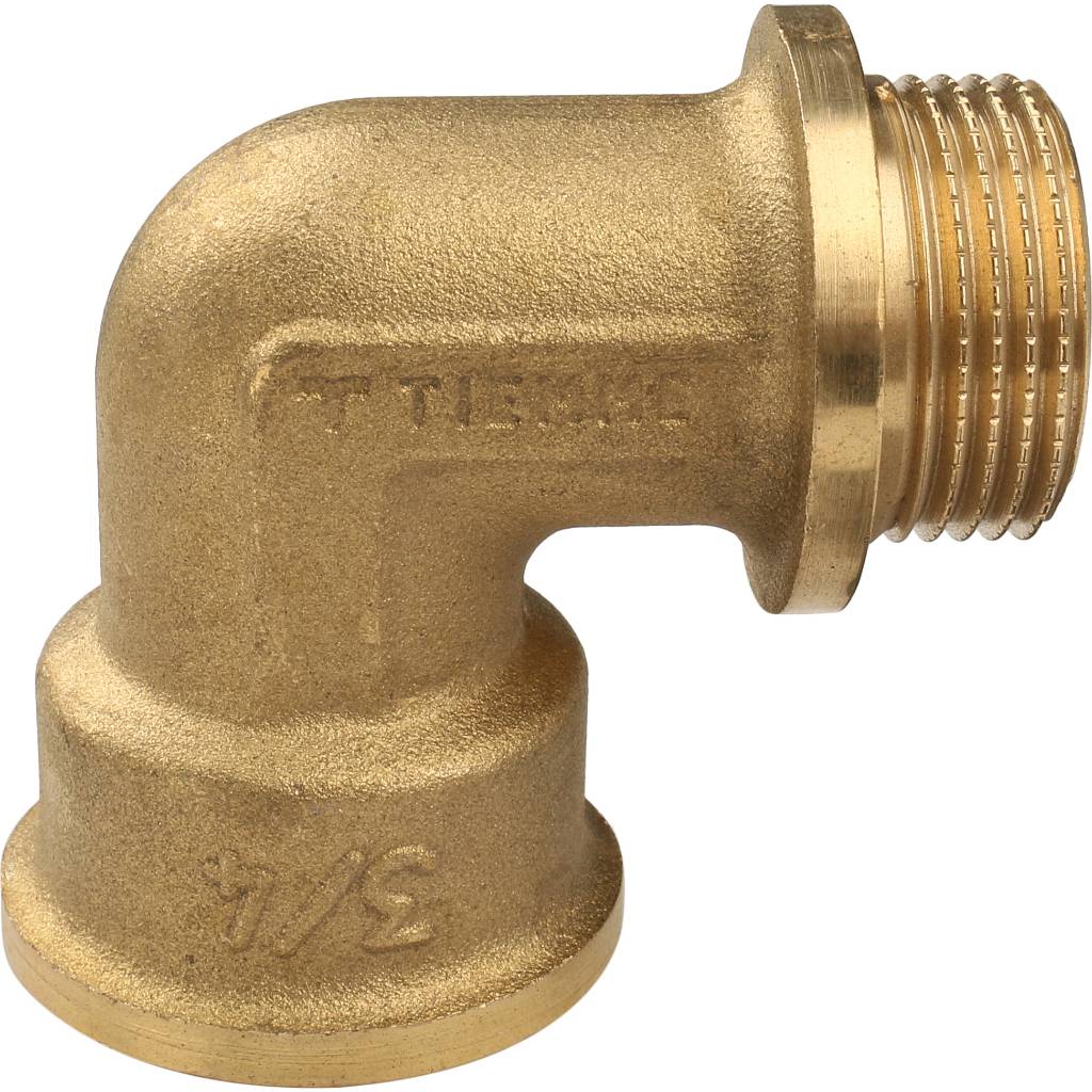 Угольник TIEMME НВ с упором 3/4х3/4 для стальных труб резьбовой, 1500064