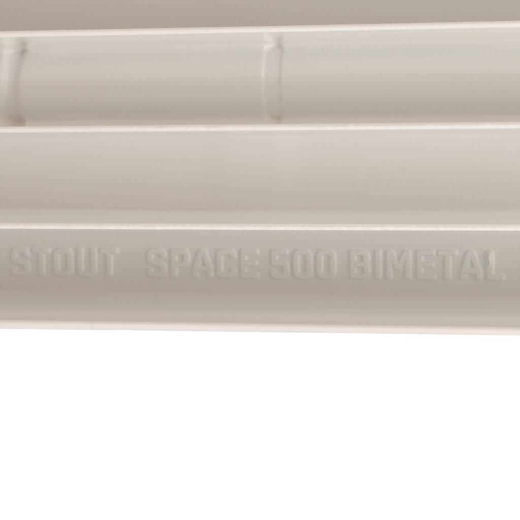 Радиатор биметаллический STOUT Space 500 9 секций боковое подключение RAL9016, SRB-0310-050009