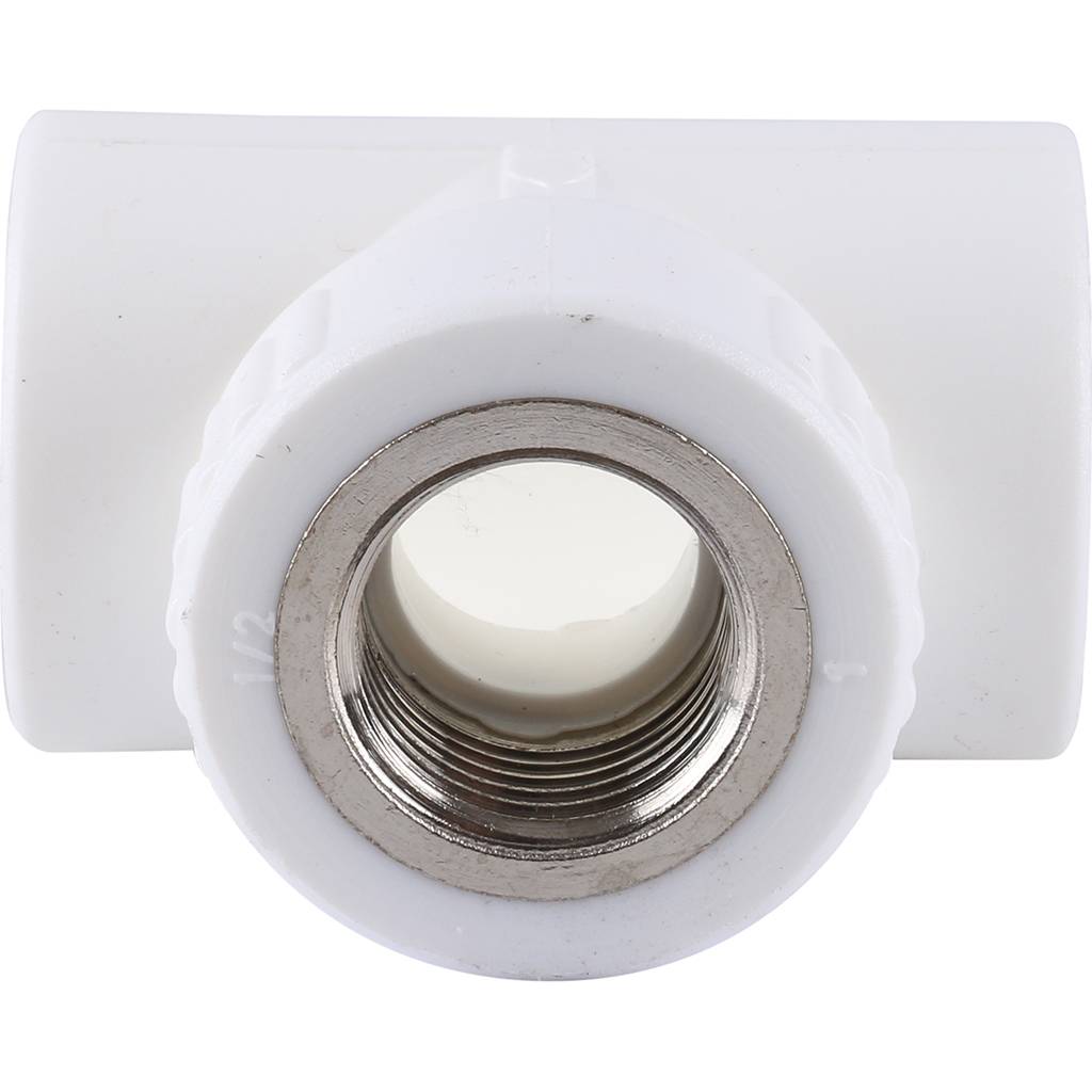 Тройник Kalde с внутренней резьбой 25х1/2 для полипропиленовых труб под сварку (цвет белый), 3222-tfo-250b25