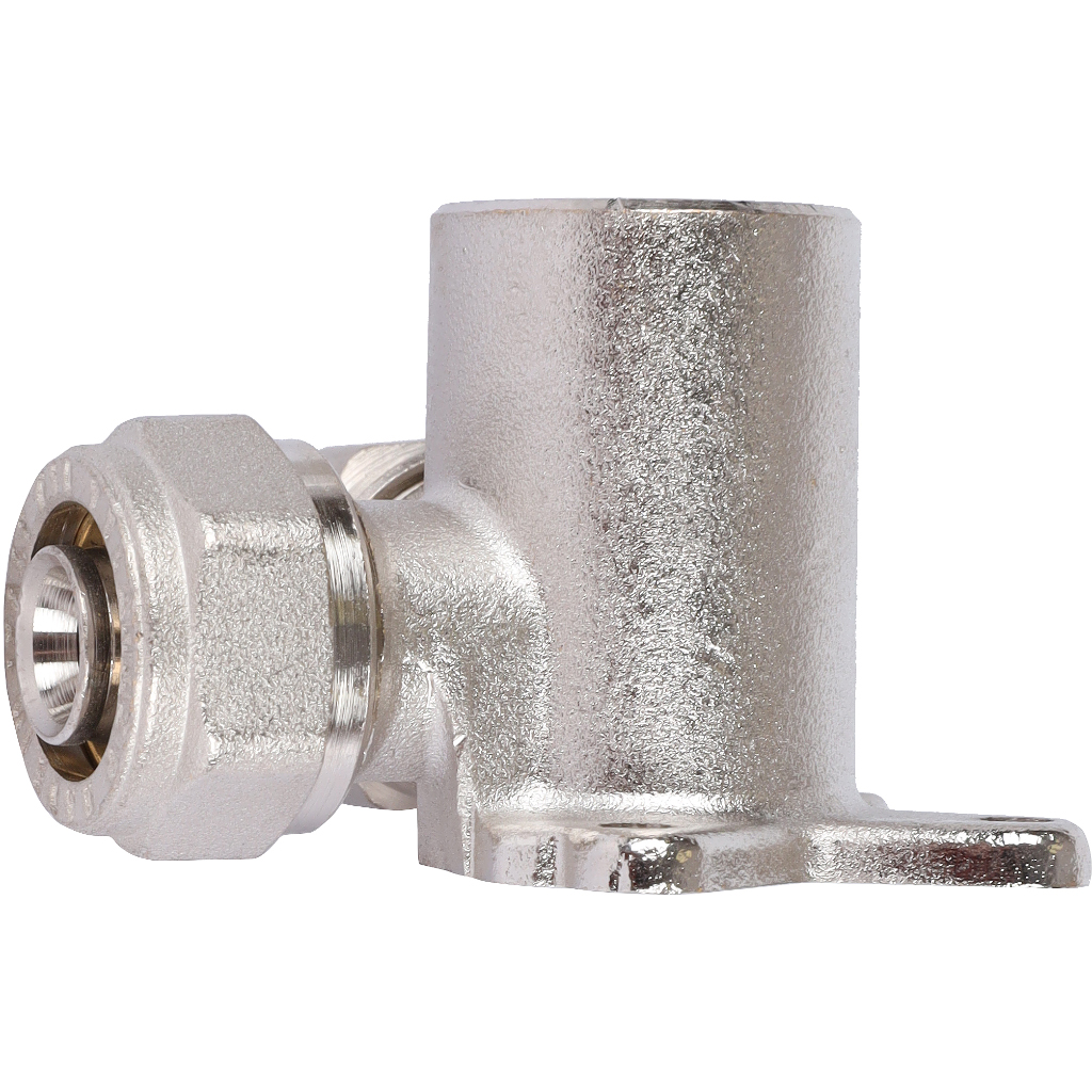 Тройник TIEMME с креплением, внутренняя резьба (16х2.0х1/2) для металлопластиковых труб винтовой, 1600063