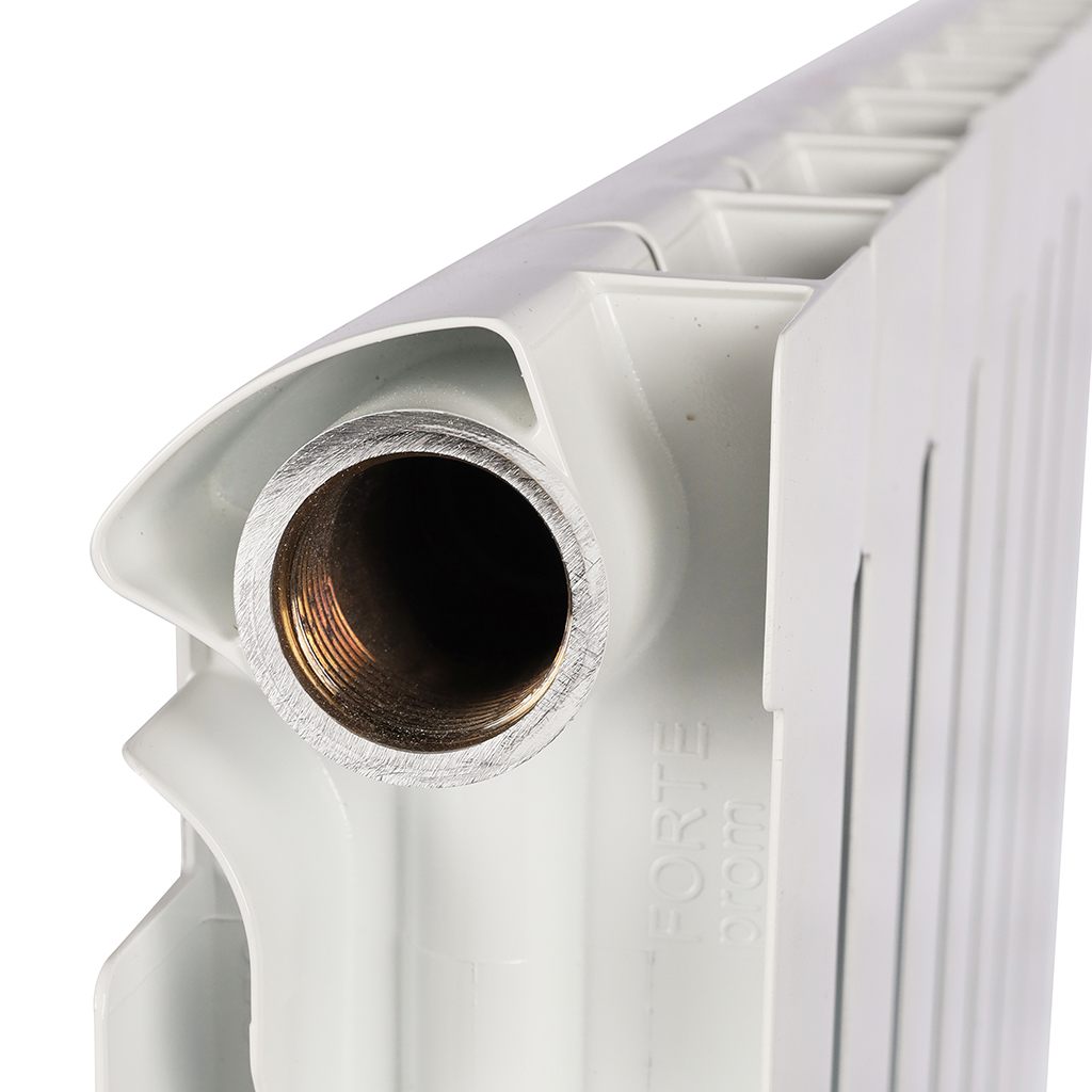 Радиатор биметаллический STOUT ALPHA 350 8 секций боковое подключение (белый RAL 9016)