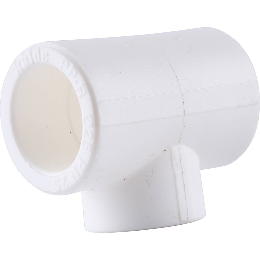 Тройник переходной Kalde 25х20х25 для полипропиленовых труб под сварку (цвет белый), 3212-tio-252025