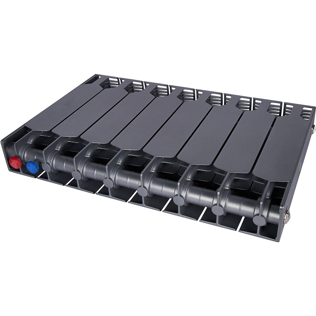 Радиатор биметаллический RIFAR SUPReMO VENTIL 350 SVR 8 секций нижнее правое подключение (Цвет ТИТАН), 4RS35.VR-8-TI