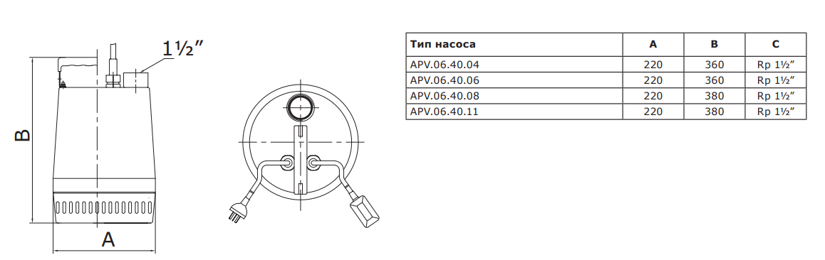 Дренажный насос Vandjord APV.06.40.11.A1