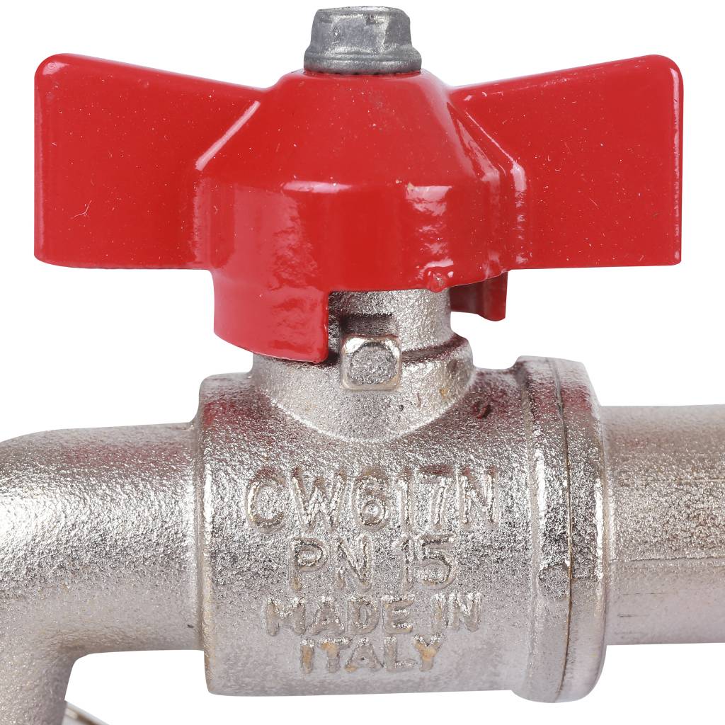 Шаровой сливной кран Itap 168 3/4 GAR с латунным штуцером, ручка-бабочка, 28581