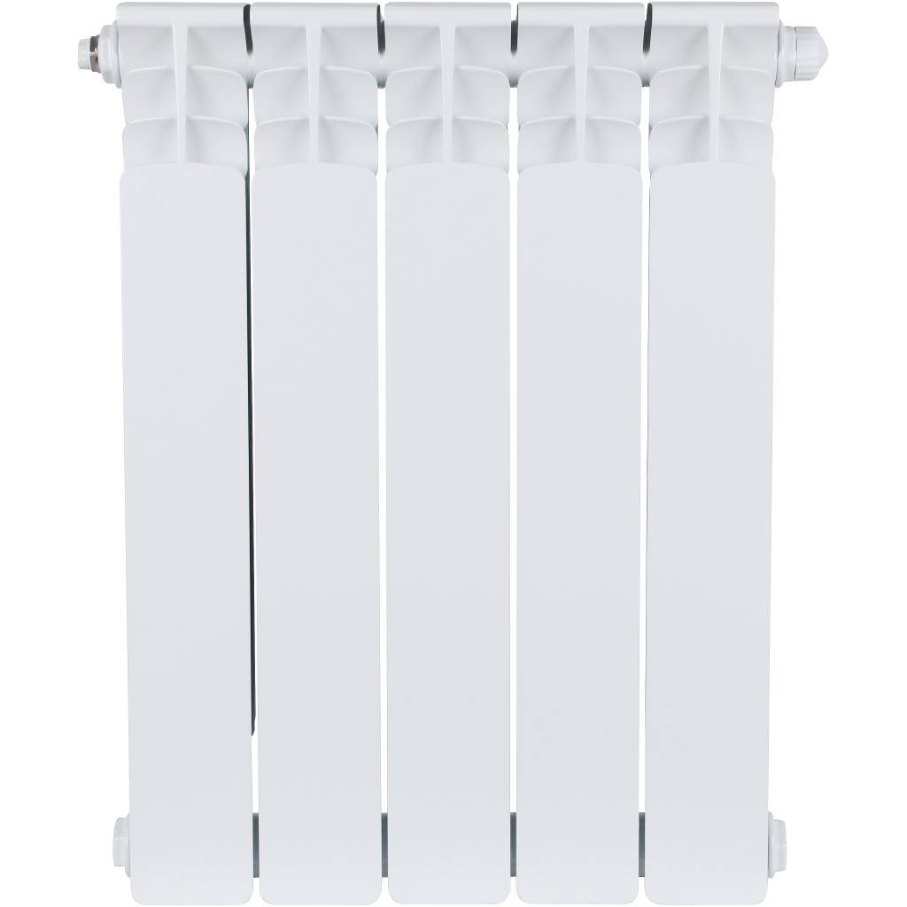 Радиатор биметаллический STOUT Space 500 5 секций нижнее правое подключение RAL9016, SRB-0320-050005