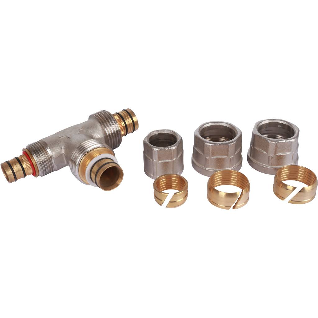 Тройник переходной Prandelli Multyrama (26.3х26.3х20.2) для металлопластиковых труб винтовой, 103.32.66.4