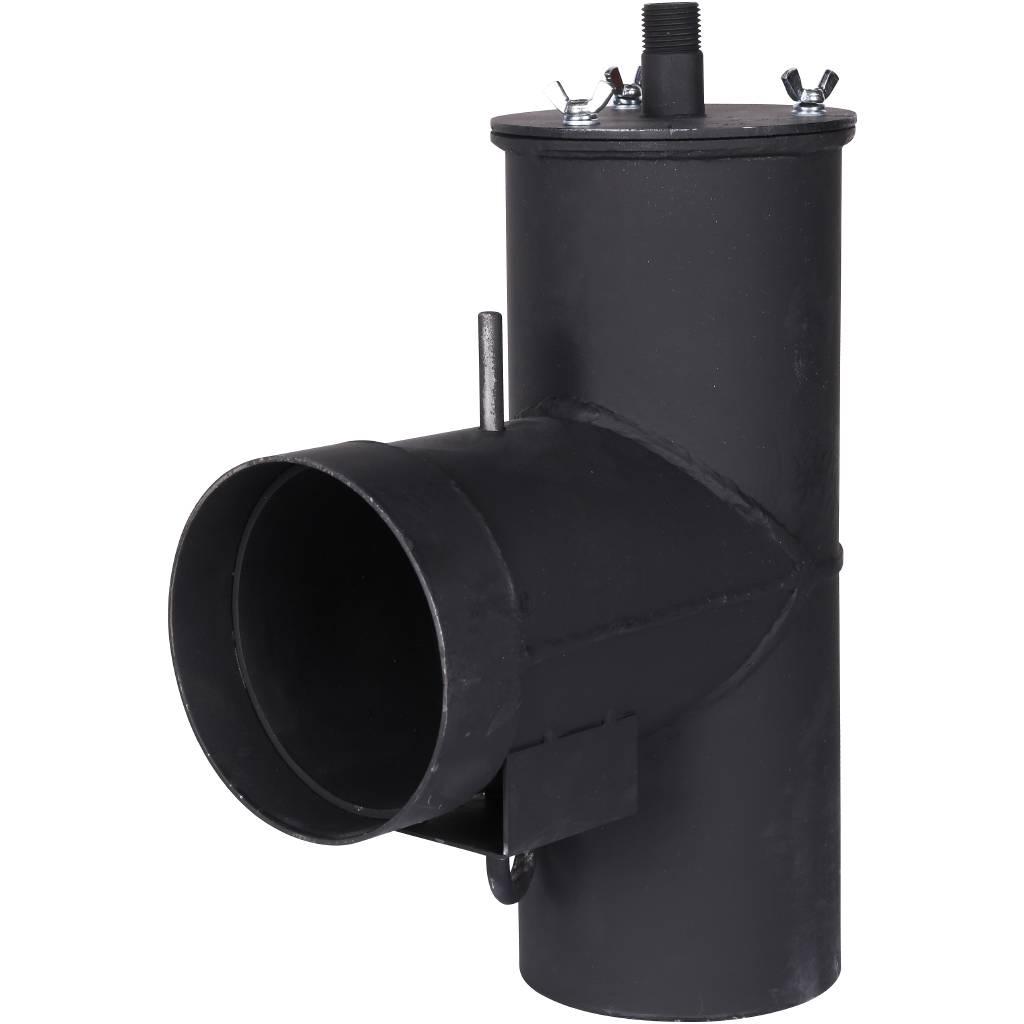 Патрубок дымохода вертикальный ROMMER D=120, L=247, H=346, RSB-1110-041394