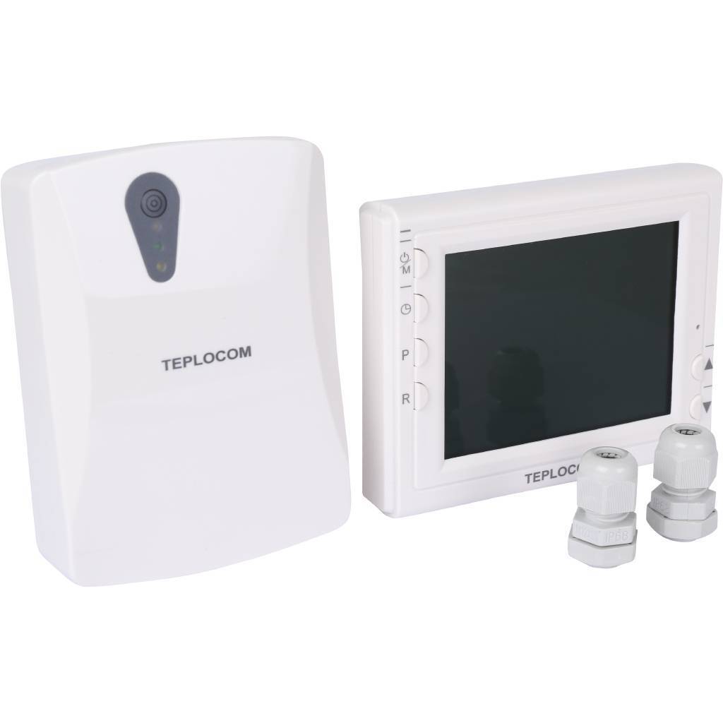 Термостат комнатный Teplocom TS-Prog-2AA/3A-RF, беспроводной, прогр., реле 250В, 3А, 915