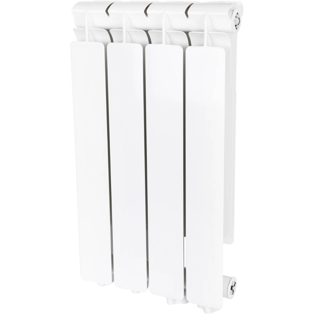 Радиатор алюминиевый STOUT Bravo 500 4 секции нижнее правое подключение (белый RAL 9010), SRA-0120-050004