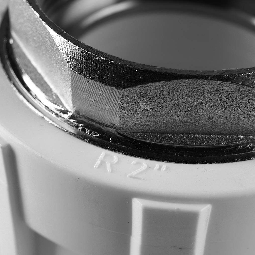 Муфта комбинированная Политэк 63x2 под шестигранник внутр. резьба для полипропиленовых труб под сварку (цвет белый), 9100006302