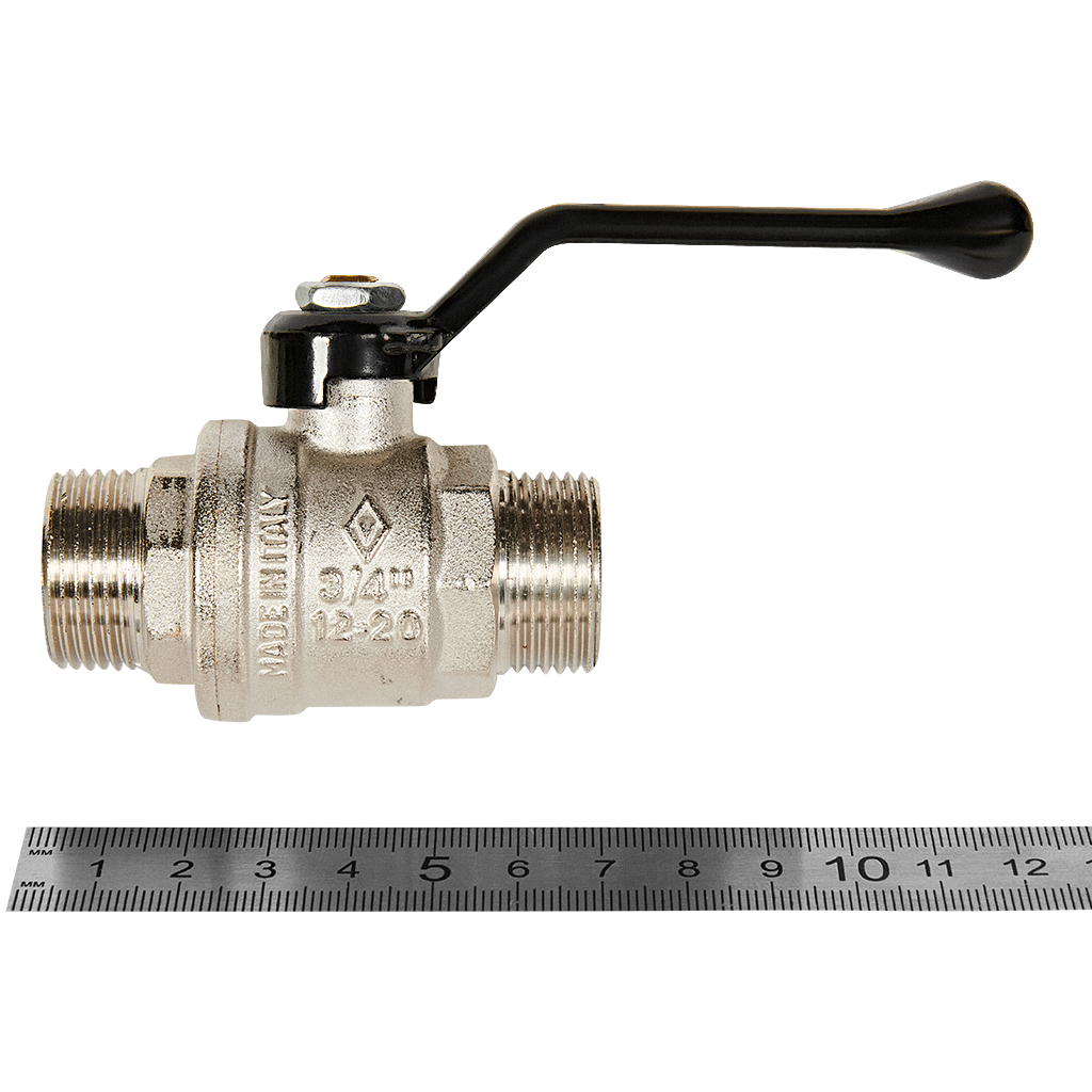 Кран шаровой BUGATTI Oregon (ручка-рычаг алюминий) нар-нар резьба 3/4