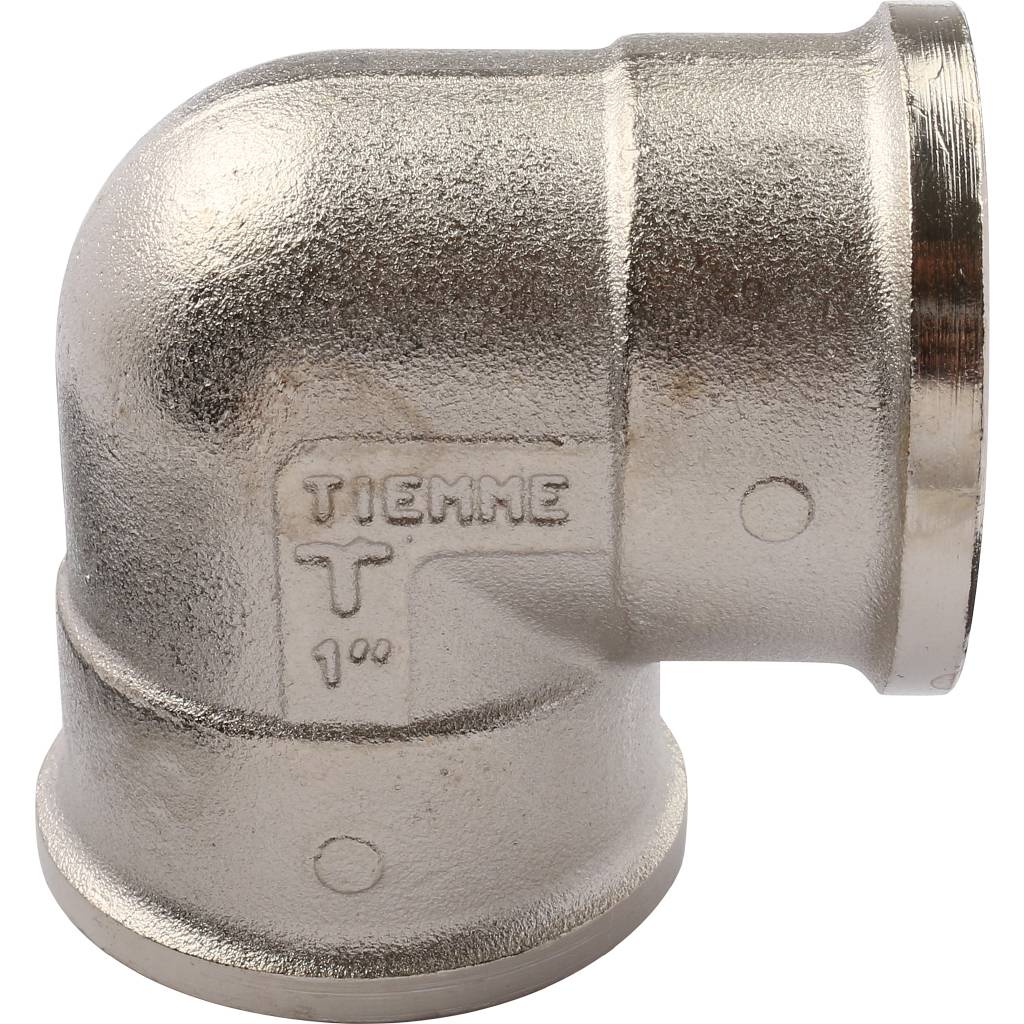 Угольник TIEMME ВВ никелированный 1х1 для стальных труб резьбовой, 1500144