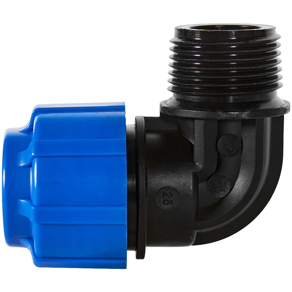 Отвод ПНД Политэк с наружной резьбой 25х1 ТПК-АКВА, 50012501