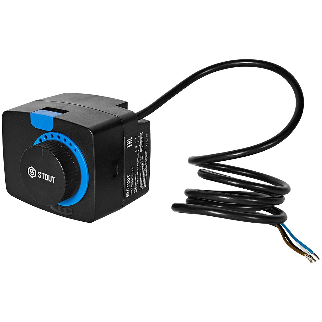 Сервопривод STOUT SVM-1005 24V,  пропорциональное управление 0(2)-10 В, 60/120сек (DIP), SVM-1005-024001