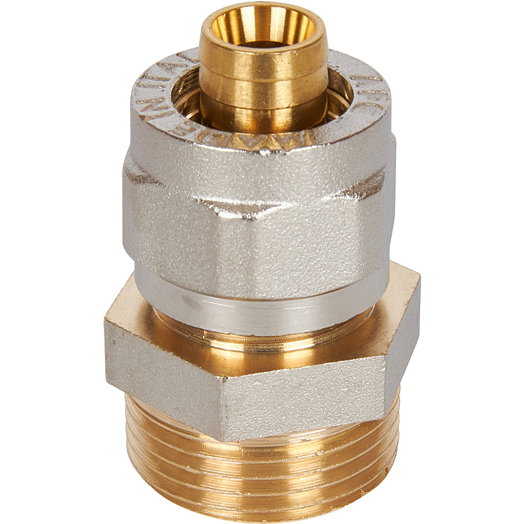 Переходник STOUT с наружной резьбой 3/4 х16 для металлопластиковых труб винтовой, SFS-0001-003416