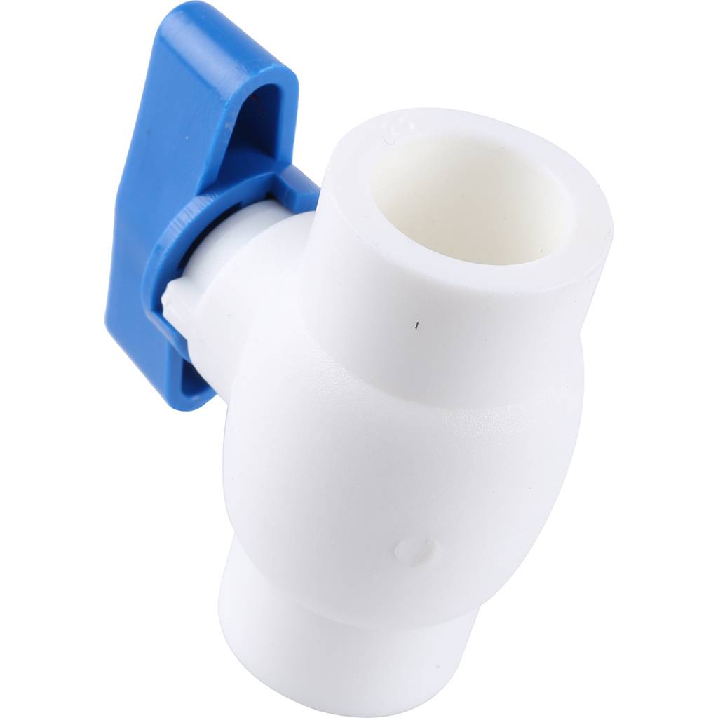 Мини-кран шаровой Kalde для полипропиленовых труб d=20 для полипропиленовых труб под сварку (цвет белый)