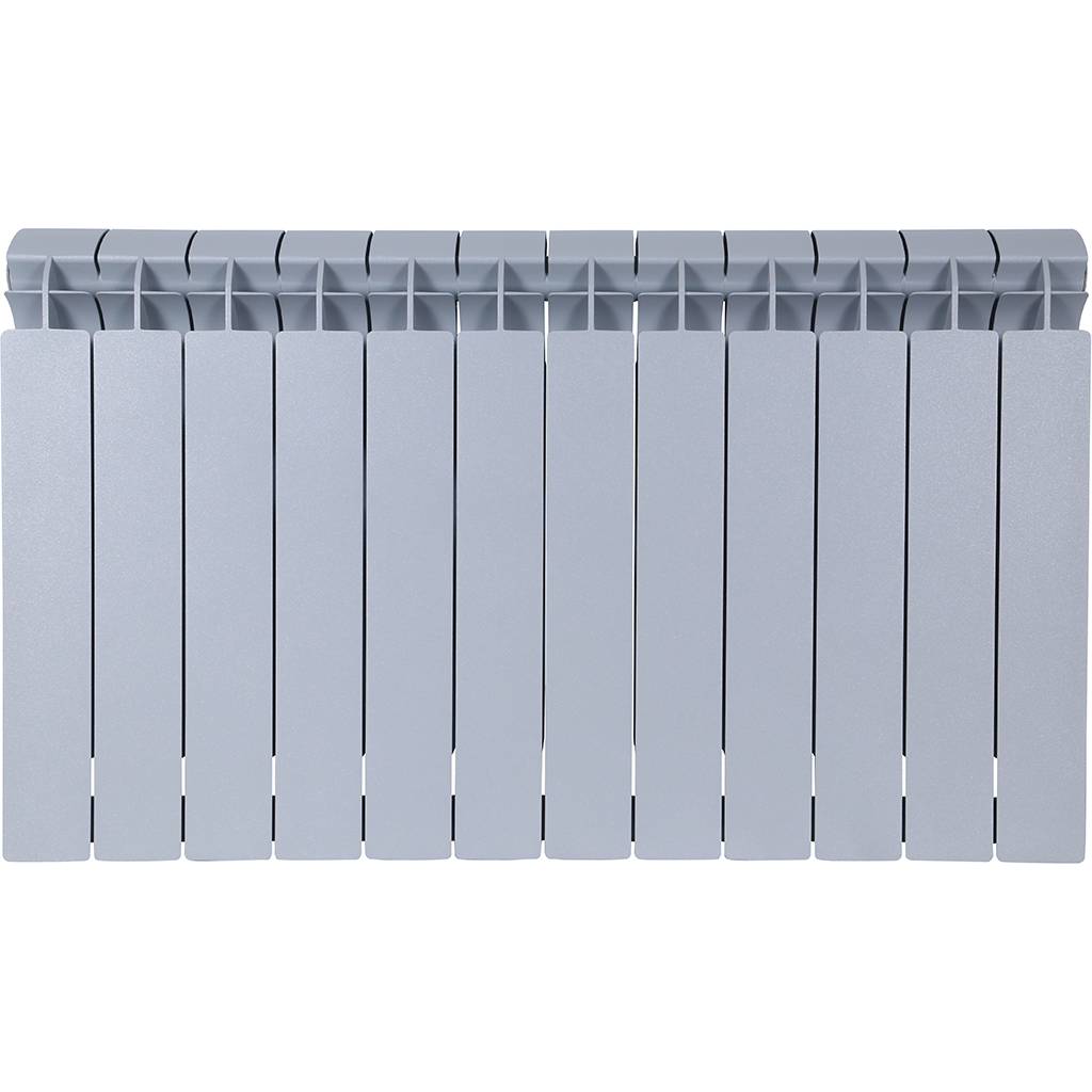 Радиатор биметаллический Global STYLE PLUS 500 12 секций боковое подключение (цвет cod.08 grigio argento opaco metallizzato 2676 (серый)), 155272
