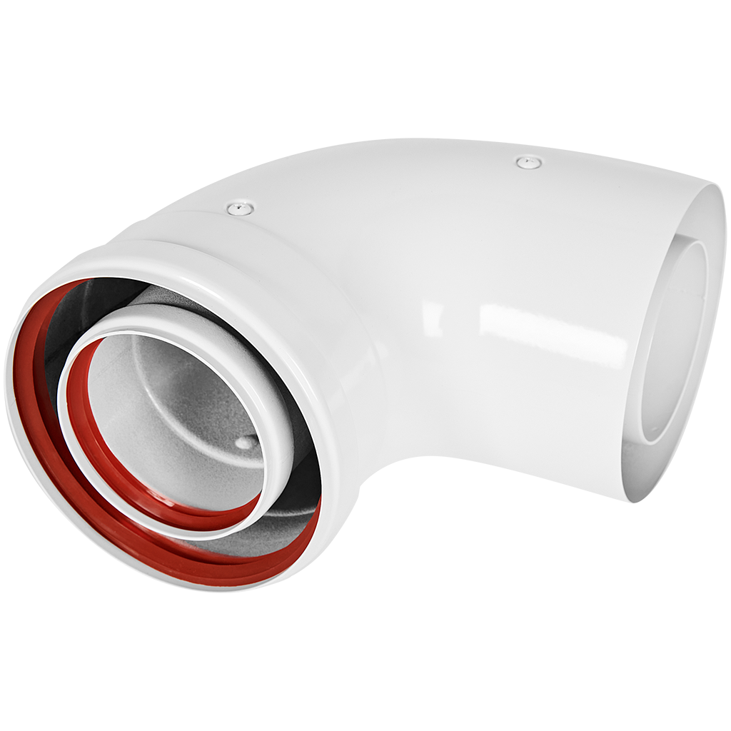 Отвод 90° традиционный коаксиальный ROMMER D80(п-м)/125(п-м)