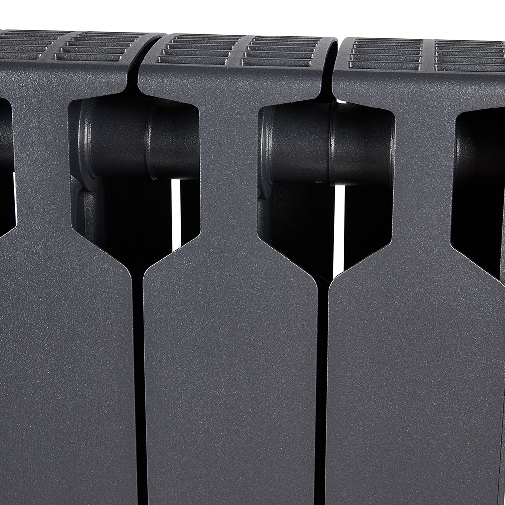 Радиатор биметаллический RIFAR SUPReMO 500 4 секции боковое подключение (Антрацит), 4RS50-4-TI