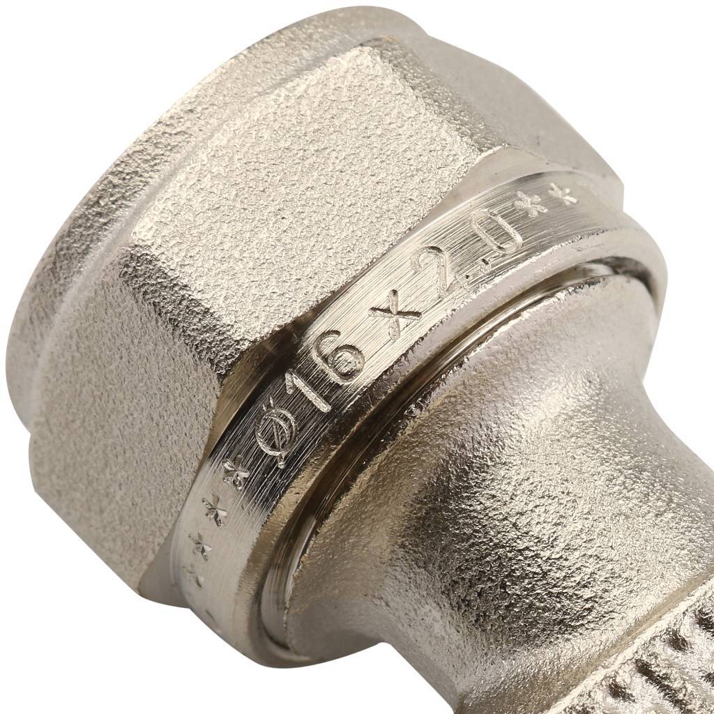 Тройник TIEMME с наружной резьбой (16х2.0х1/2) для металлопластиковых труб винтовой, 1600038