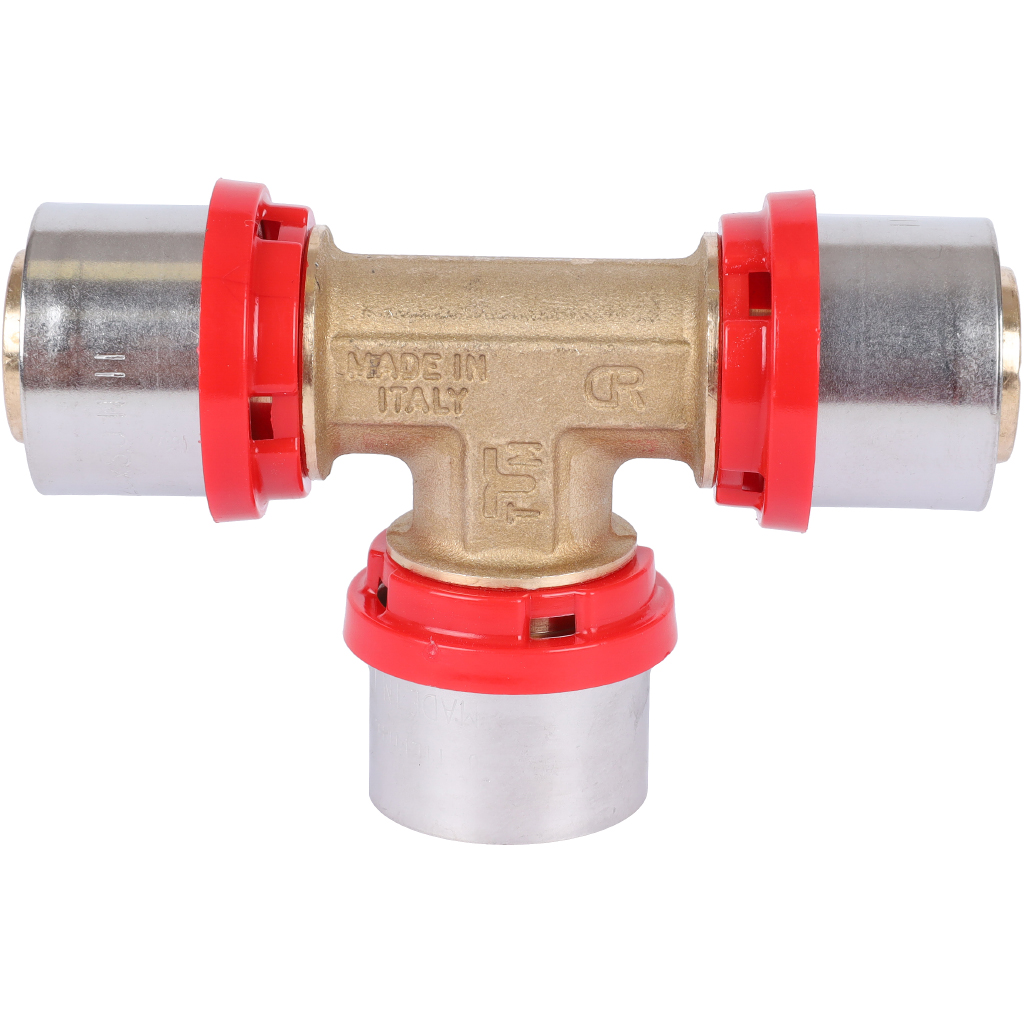 Тройник TIEMME редукционный 26x26x26 для металлопластиковых труб прессовой, 1650018