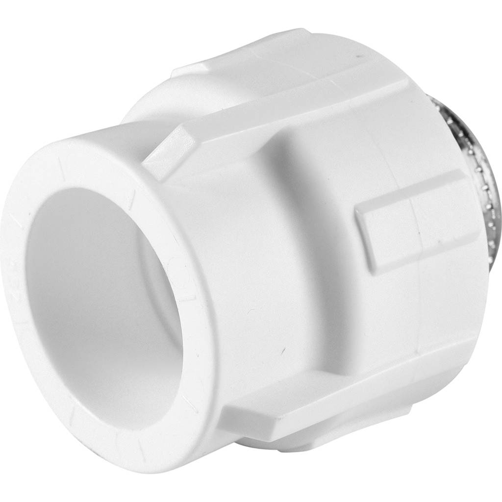 Муфта комбинированная Политэк 32х1 наруж. резьба для полипропиленовых труб под сварку (цвет белый), 9000003201