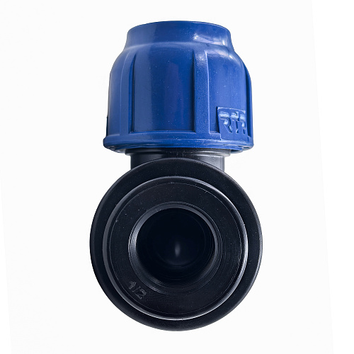 Отвод компрессионный, полипропилен внутренняя резьба 20х 1/2, для полиэтиленовых труб, РТП