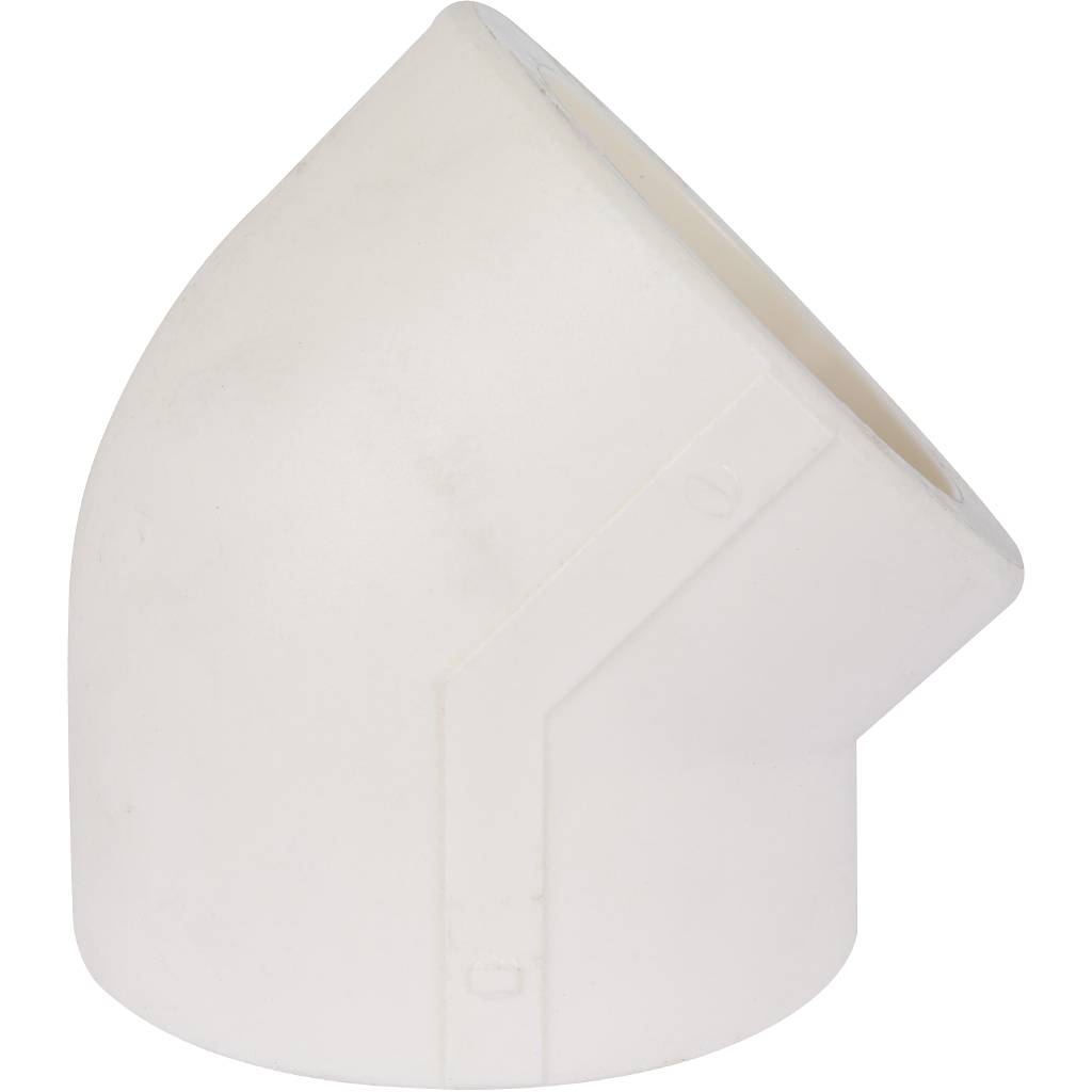 Угольник 45* Kalde d=75 для полипропиленовых труб под сварку (цвет белый)