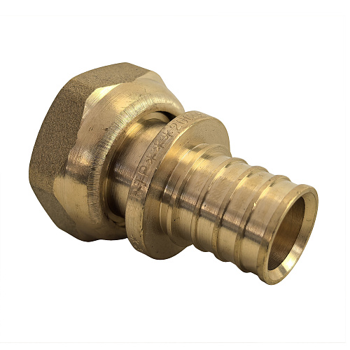 Муфта с накидной гайкой аксиальная, латунь,20х3/4, желтый, RTP