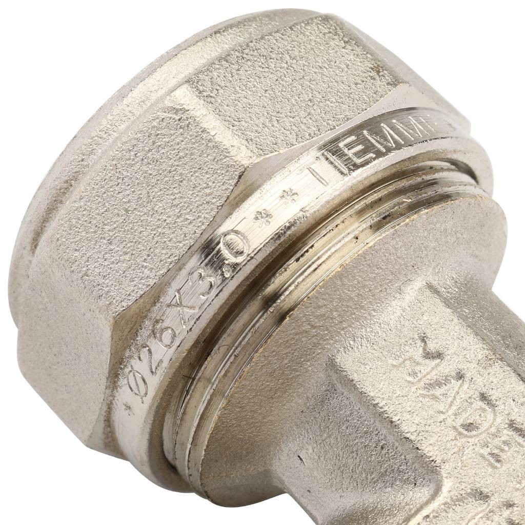 Тройник переходной TIEMME (26.3х16.2х26.3) для металлопластиковых труб винтовой, 1600043