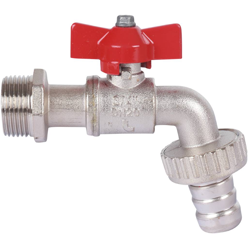 Шаровой сливной кран Itap 168 3/4 GAR с латунным штуцером, ручка-бабочка