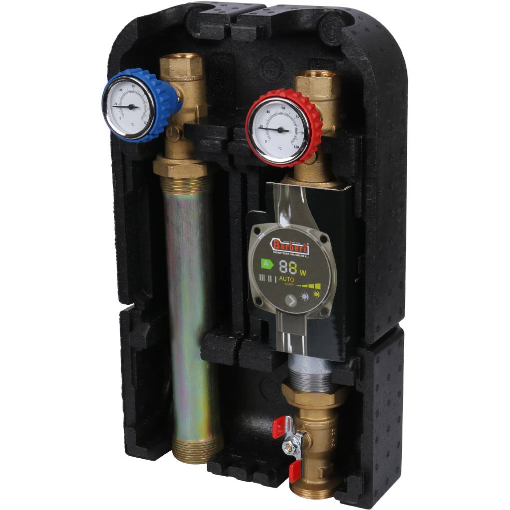 Насосная группа BARBERI с прямым контуром 1 без насоса в теплоизоляции, 01G02500X