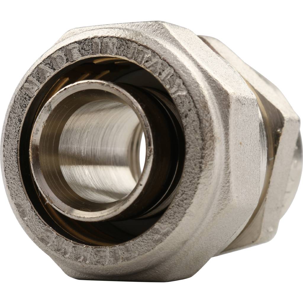 Муфта TIEMME с внутренней резьбой (26х3.0х3/4) для металлопластиковых труб винтовой, 1600021