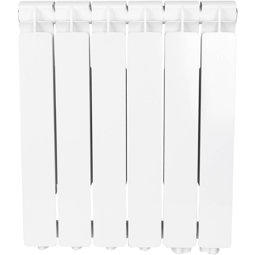 Радиатор алюминиевый STOUT Bravo 500 6 секции нижнее правое подключение (белый RAL 9010), SRA-0120-050006