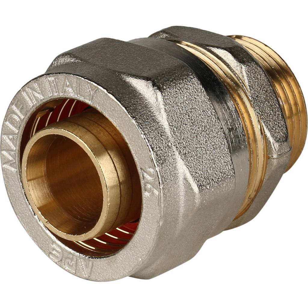 Переходник STOUT с наружной резьбой 3/4 х26 для металлопластиковых труб винтовой, SFS-0001-003426