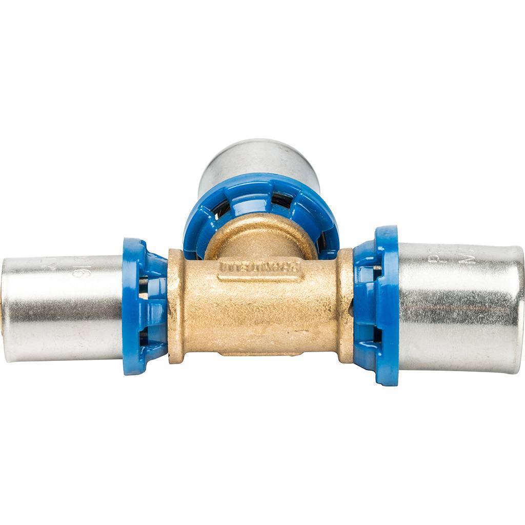 Тройник переходной Prandelli Multyrama 20.2х20.2х16.2 профиль H, TH, U для металлопластиковых труб прессовой, 509.32.44.1