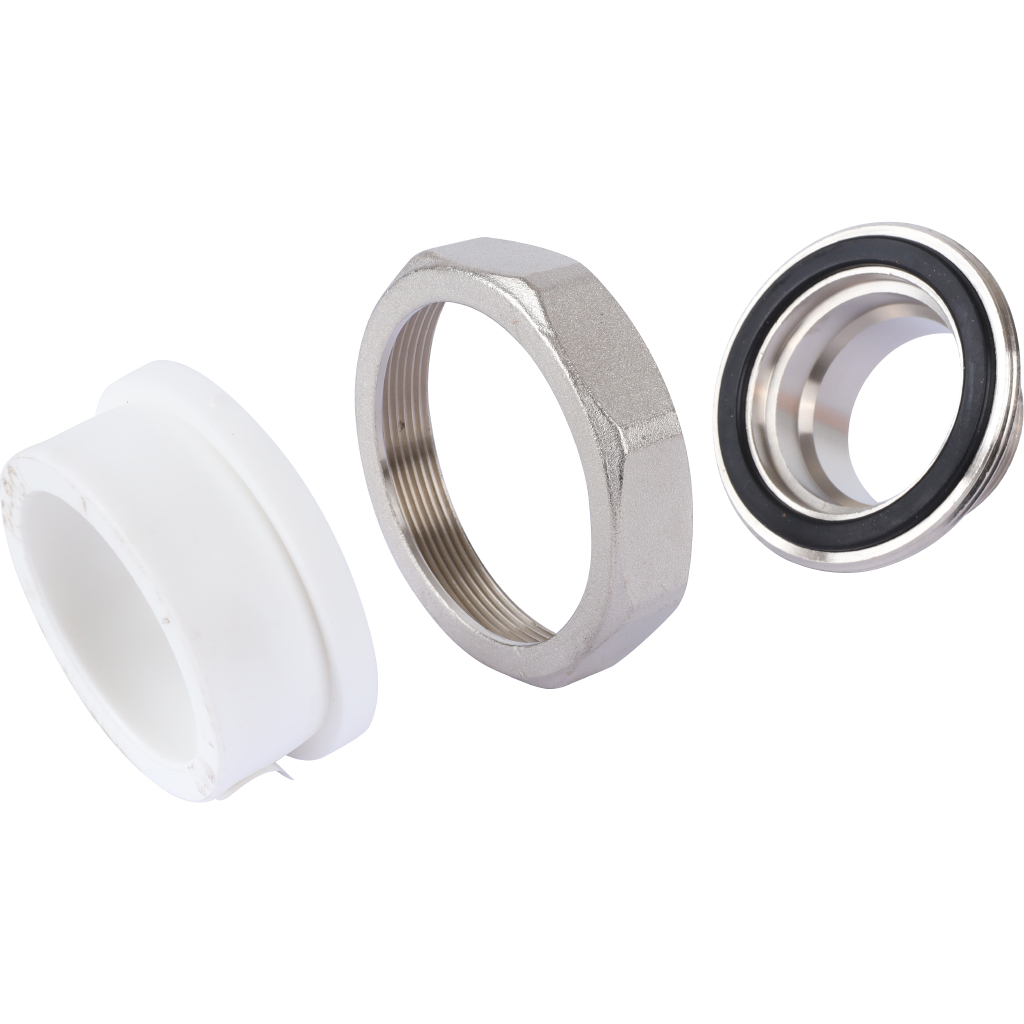 Муфта разъемная Политэк 63х2 с наружной резьбой для полипропиленовых труб под сварку (цвет белый)