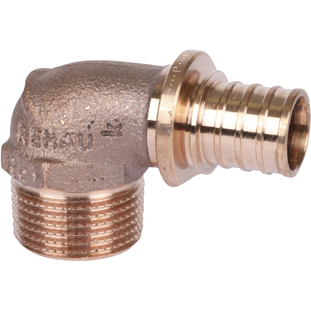 Угольник-переходник РЕХАУ RAUTITANс наружной резьбой 20-R 3/4 RX+ для труб из сшитого полиэтилена аксиальный, 14563491001